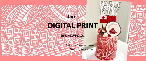 New Polynesian Digital Print 01 - White on Red